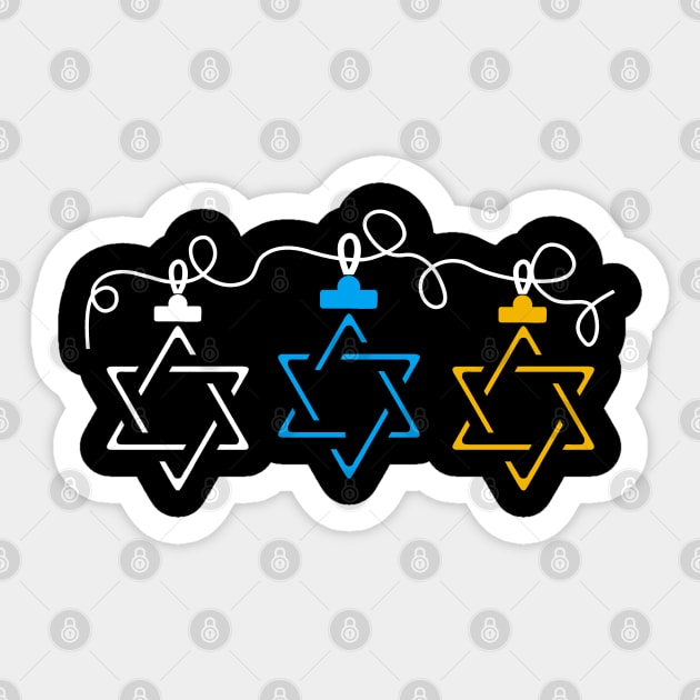 Jewish Star String Dreidel Menorah Chanukah Hanukkah Sticker by KsuAnn